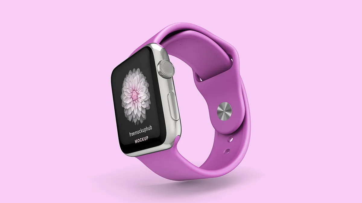 AppleWatchwithModernSiliconeBandMockup