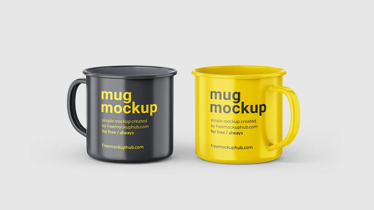 Classic Enamel Mug Mockup Free PSD for Branding