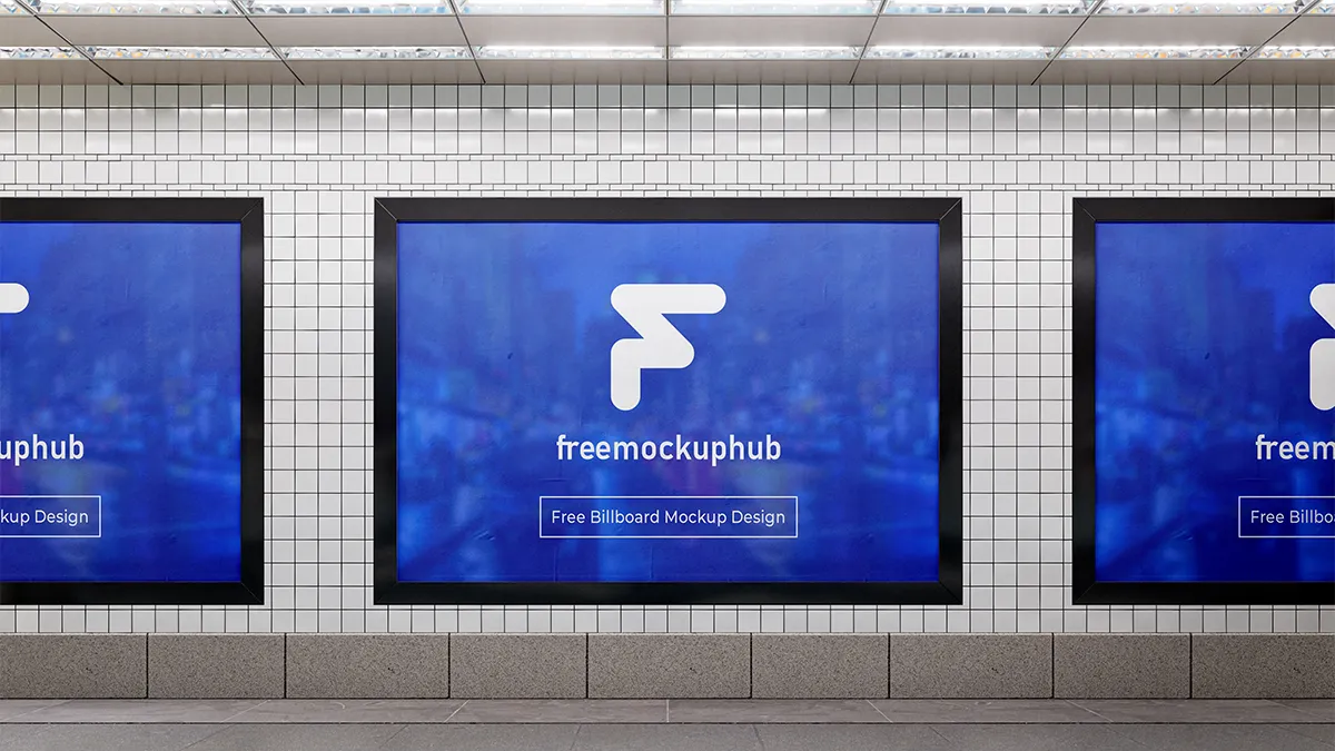 CustomizableSubwayWallBillboardMockup