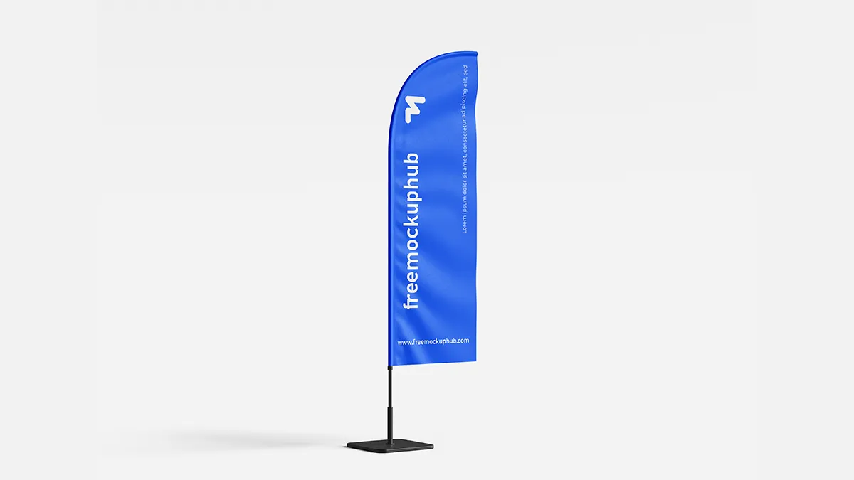 CustomizableVerticalFlagMockup