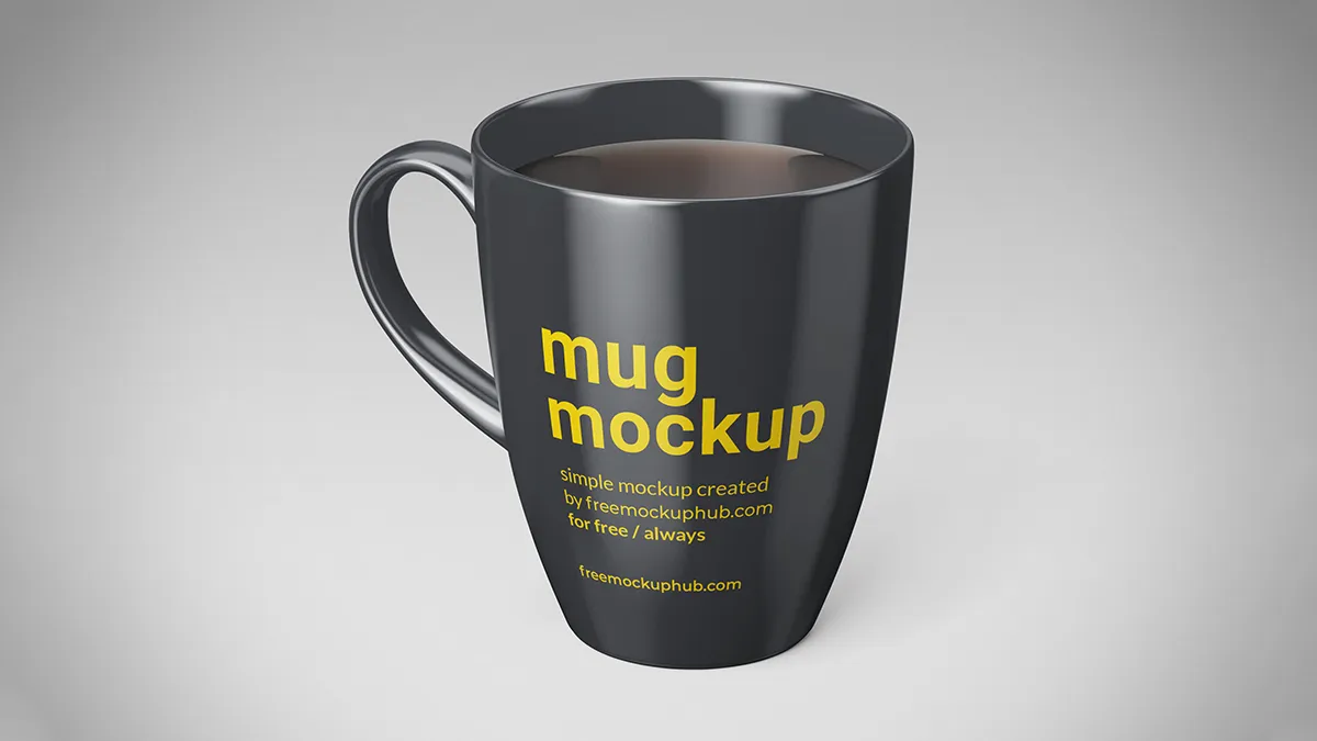 Customizable Ceramic Mug Mock-Up Template Free for Designers