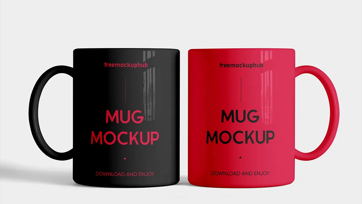 Dual Mug Mockup Free PSD for Custom Branding