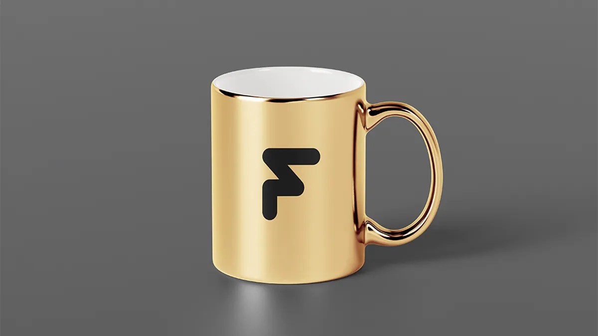 Elegant Gold Mug Mockup Free PSD for Branding