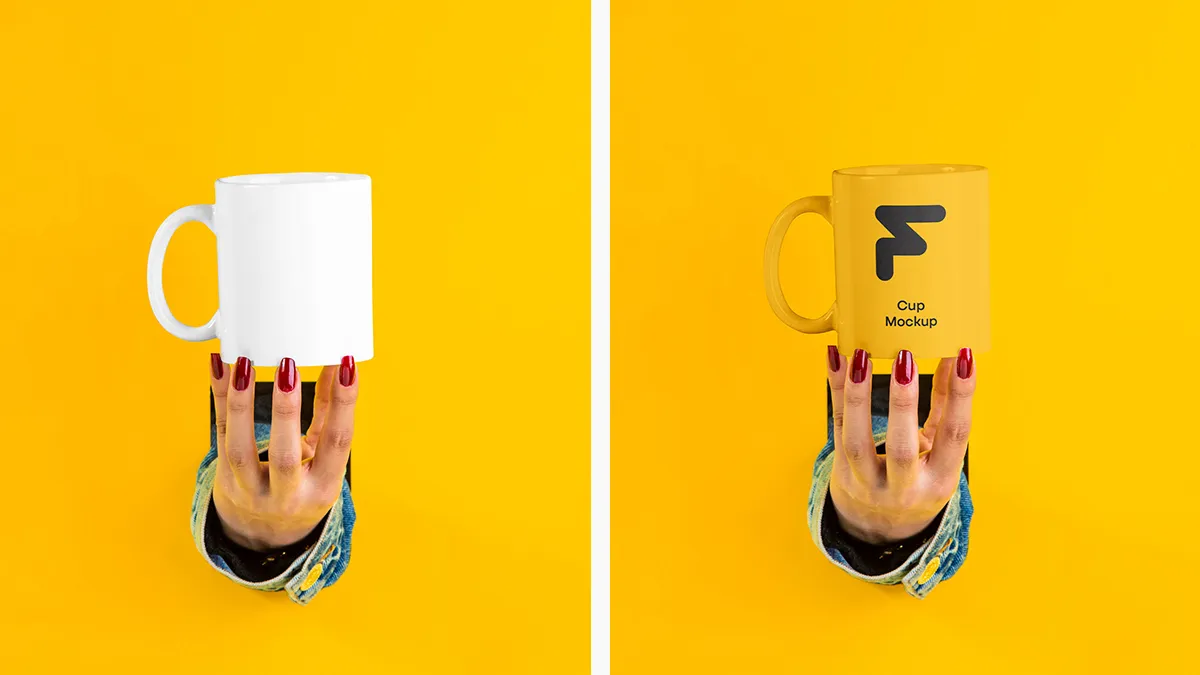 Elegant Hand-Holding Cup Mockup Free Download for Custom Designs