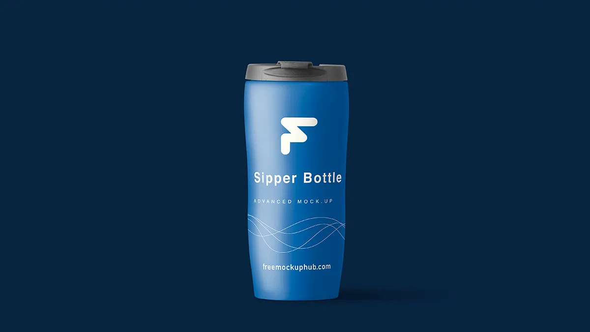 Ergonomic Design Sipper Bottle Mockup