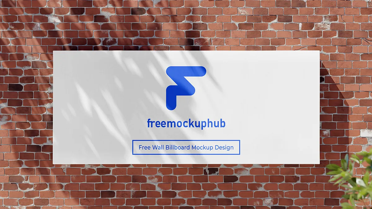 FreeBillboardOnBrickWallMockup