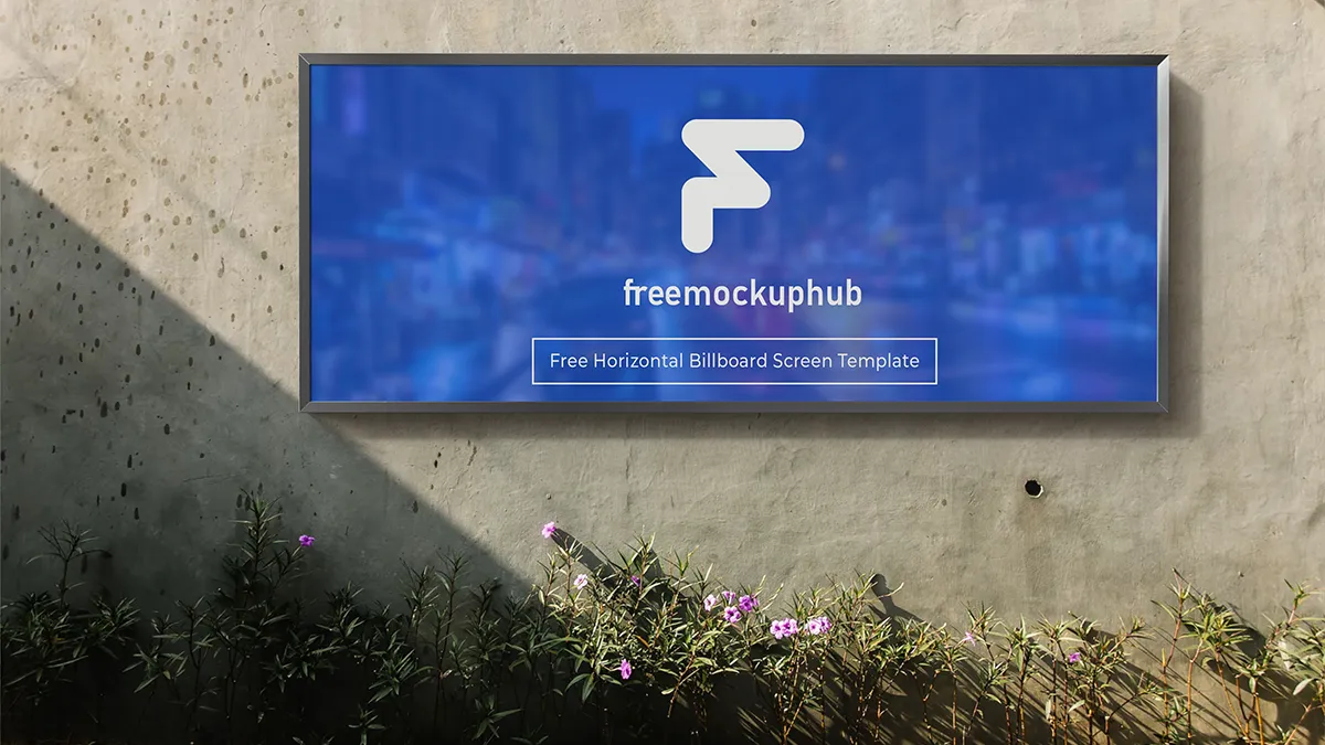 FreeHorizontalBillboardScreenTemplateforBranding