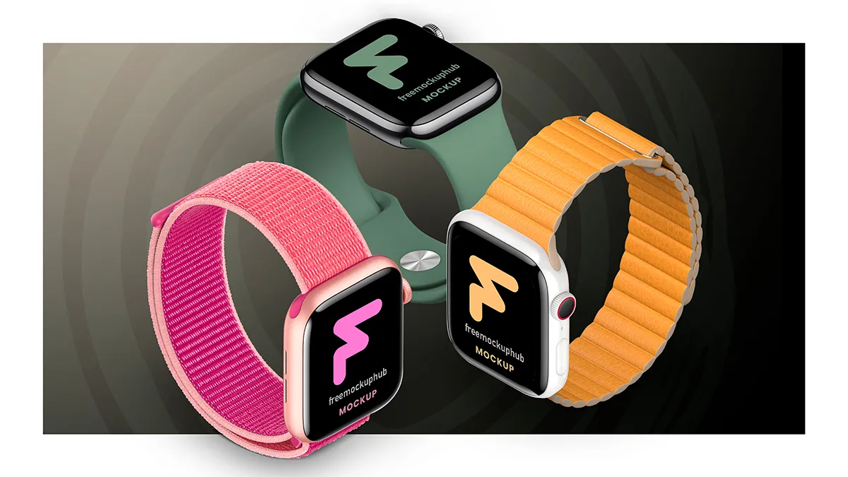 FreePSDMockupofAppleWatchSeries5withCustomizableBands