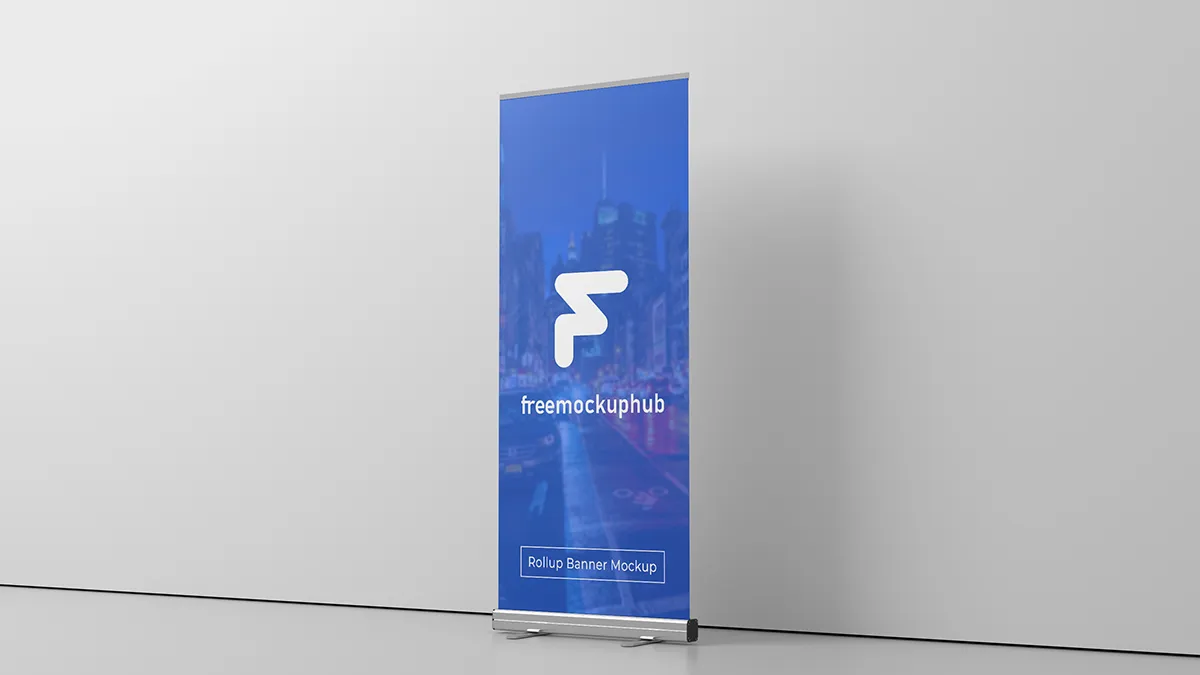 FreePSDRollupTradeShowBannerMockup