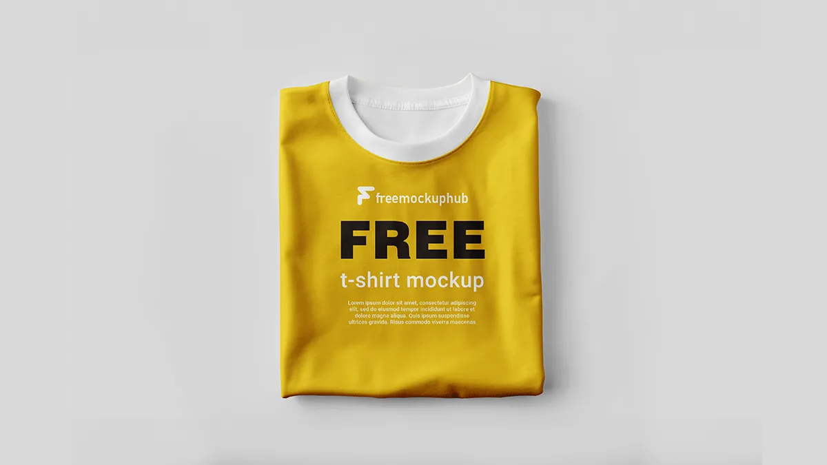 FreeTopViewFoldedTShirtMockup