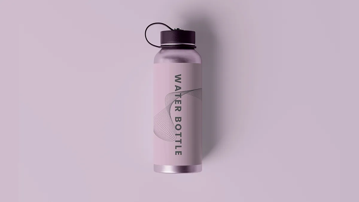 Free Aluminum Bottle with Cap Mockup