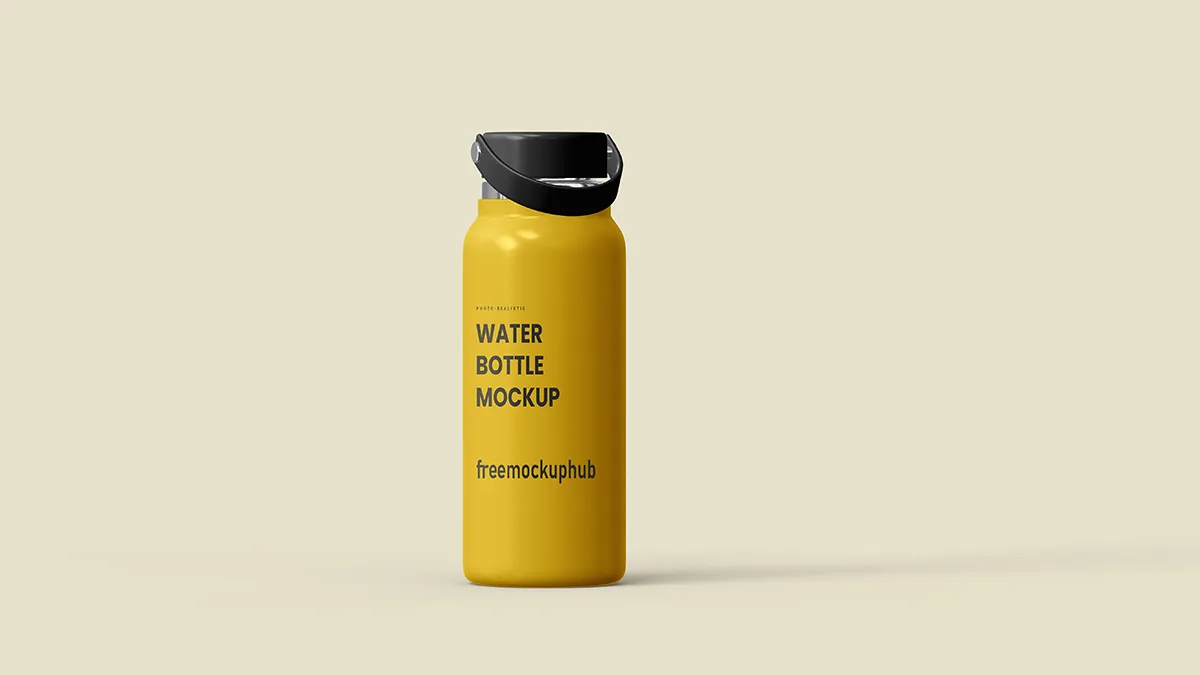 Free Fitness Aluminum Water Bottle Mockup