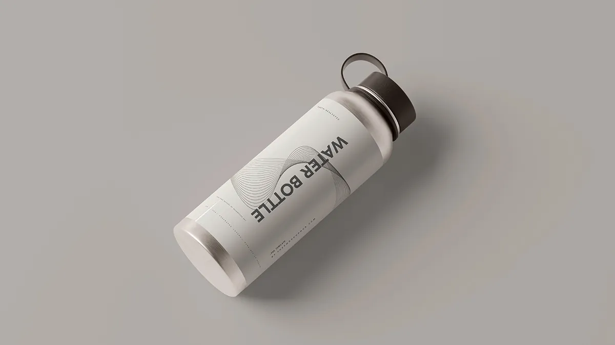 Free Outdoor Aluminum Water Bottle Mockup