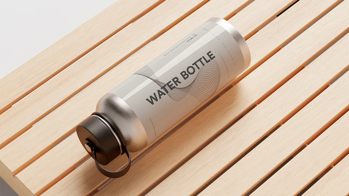 Free Portable Aluminum Bottle Mockup