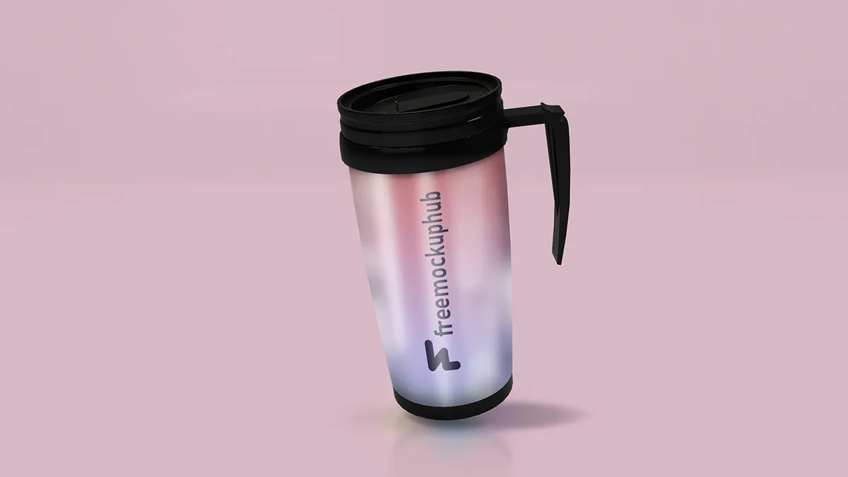 Free Stainless Steel Thermos Mockup