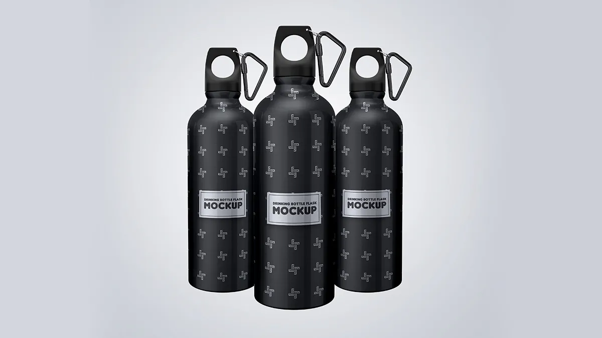 Glossy Finish Sports Flask Mockup