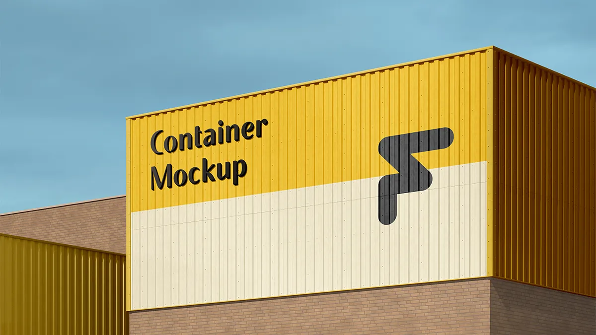 IndustrialMetalContainerWithBrandingMockup