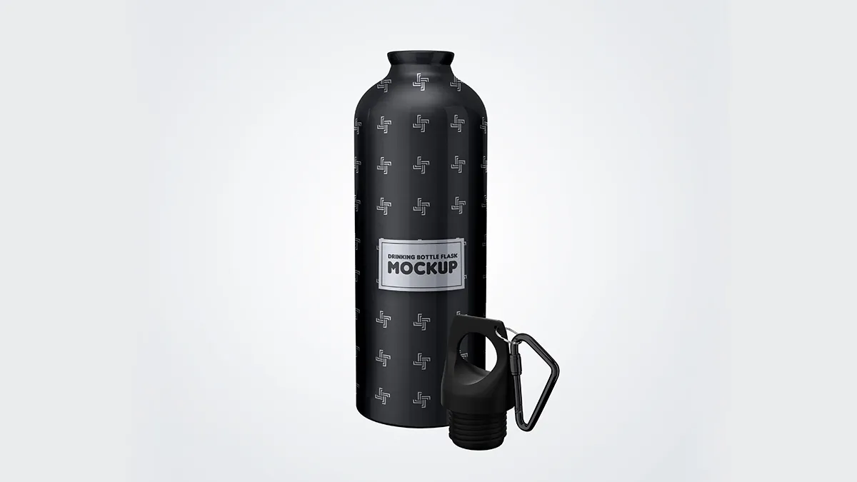 Lightweight Aluminium Sports Bottle Mockup