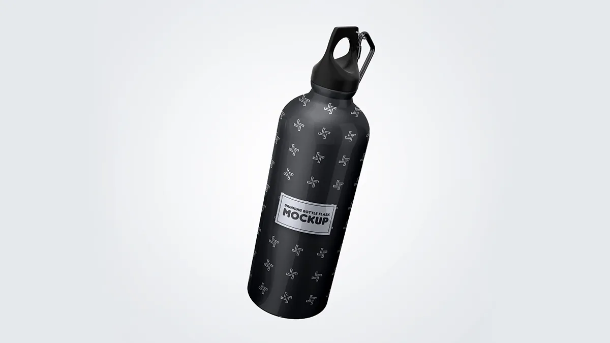 Matte Textured Aluminium Bottle Mockup