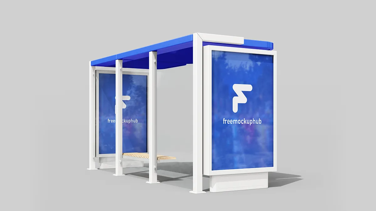 ModernBusStopShelterMockup