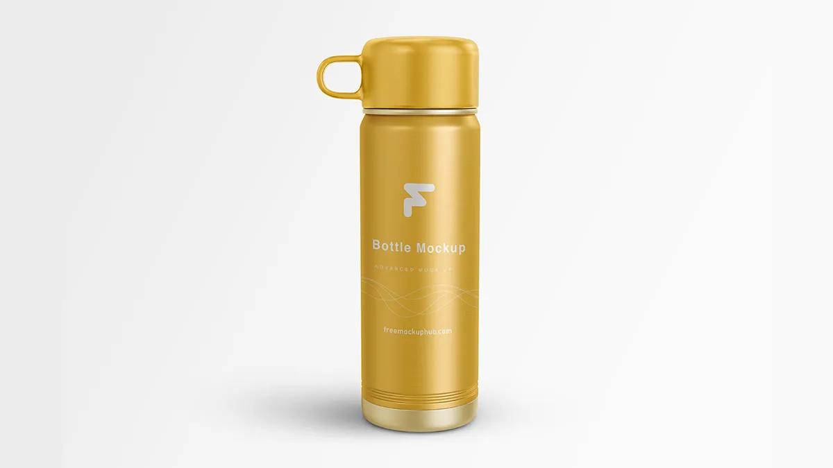 Premium Flask Water Bottle Mockup Free Download