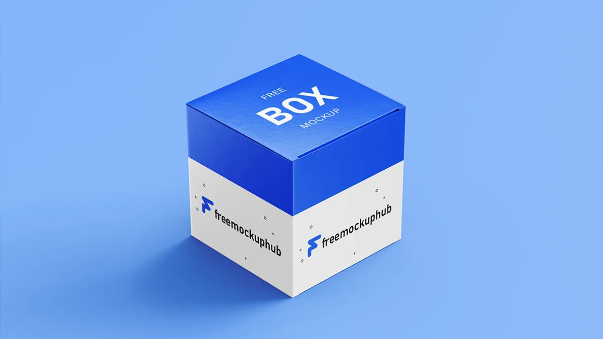 RealisticCubeBoxmockup