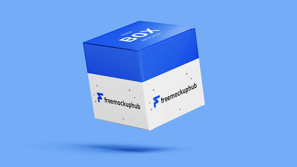 RealisticCubePackagingBoxmockup