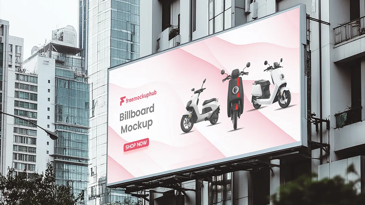 RealisticFreeAdvertiseBillboardMockup