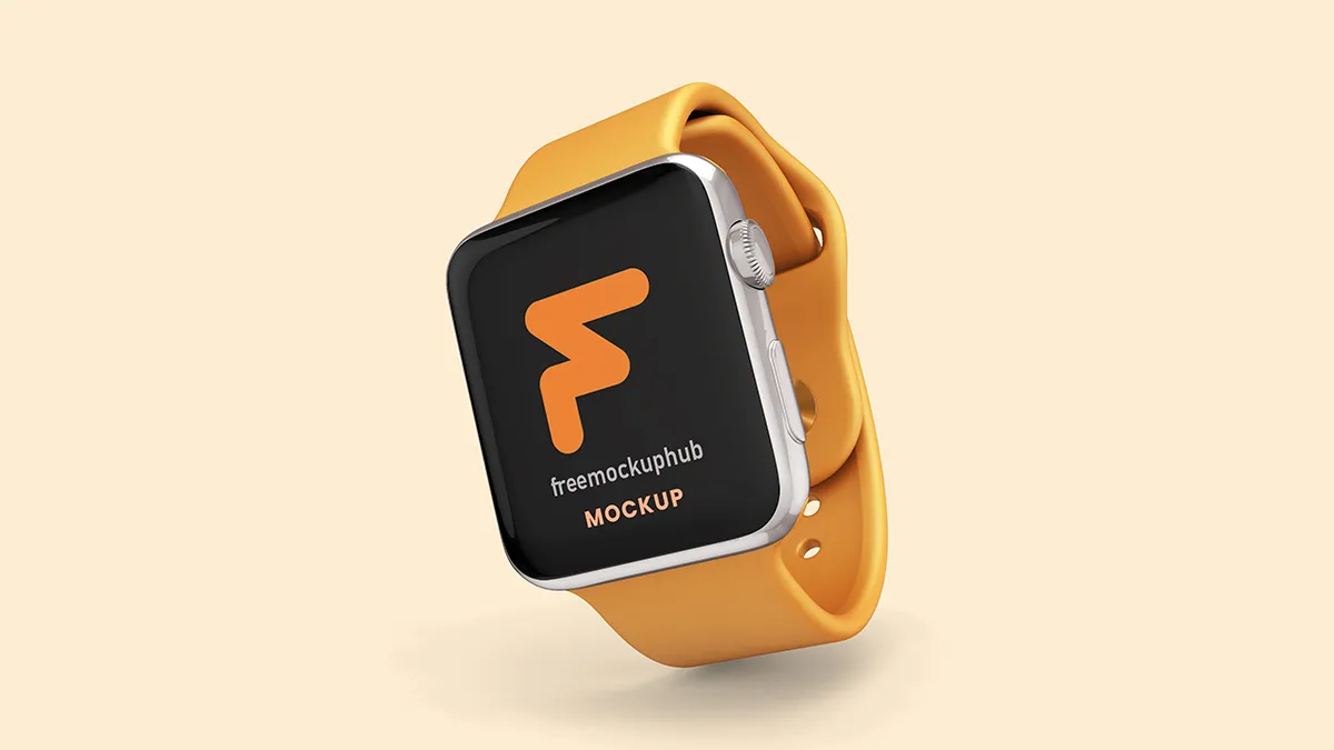 StylishAppleWatchwithFlexibleSportBraceletMockup