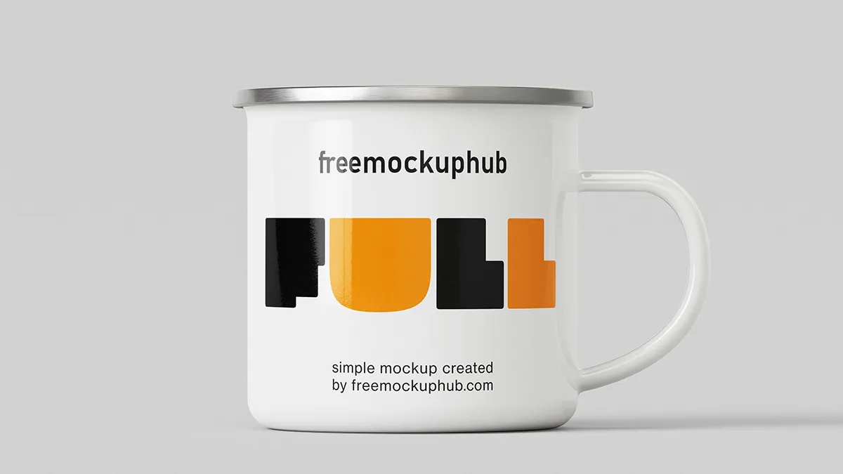 Stylish Enamel Mug Mockup Free PSD for Branding