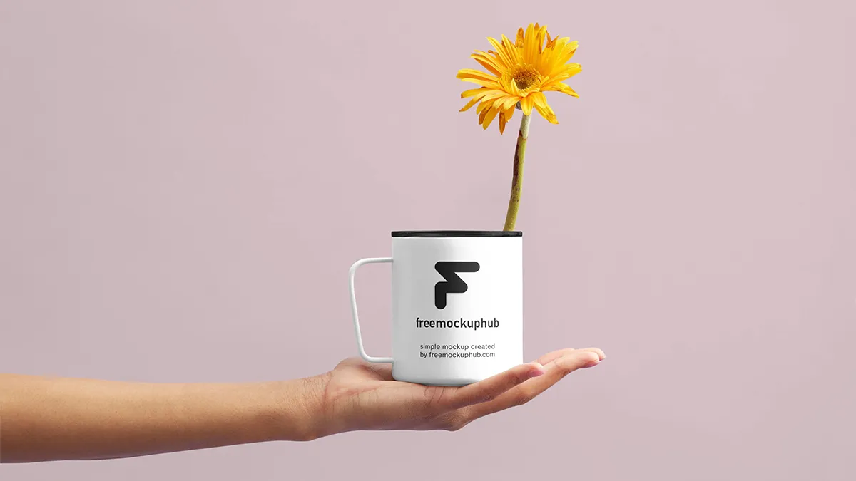 Stylish Floral Cup Mockup Free Template for Custom Designs