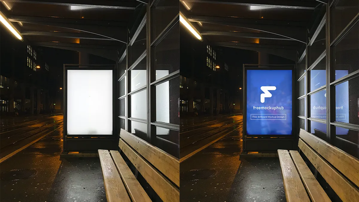 UrbanBusStationAdvertisementMockup