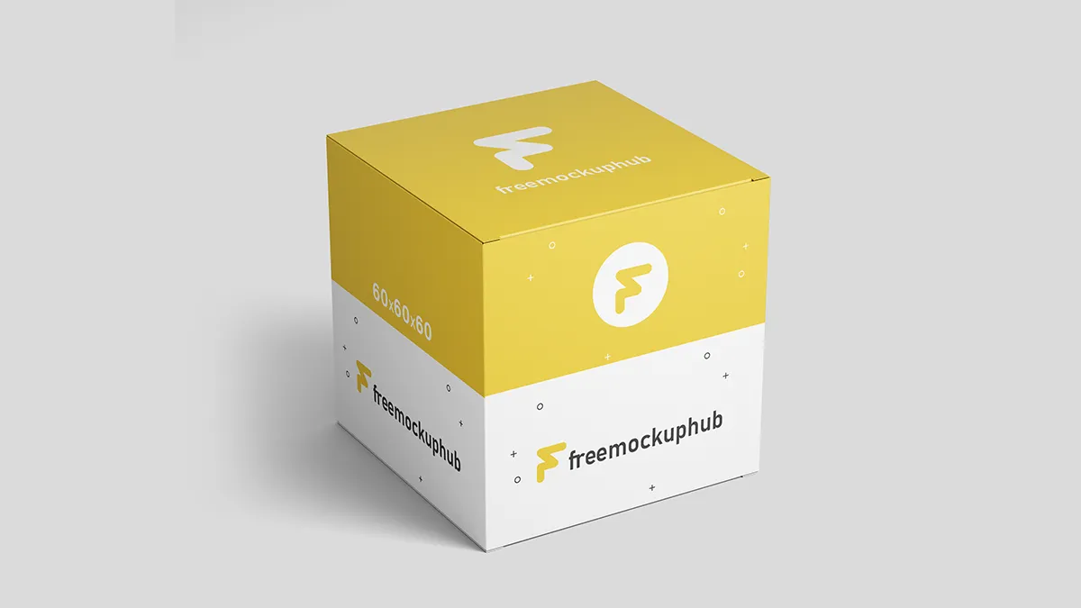 YellowWhitePackagingBoxMockup