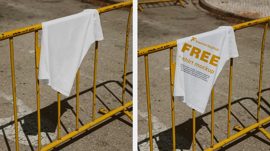 Casual Free T-Shirt Mockup on Street