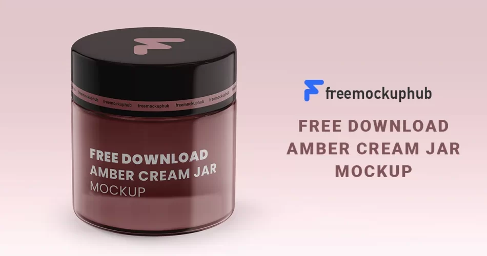 Amber Cream Jar Mockup PSD