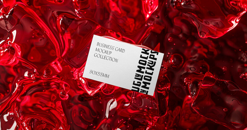 Business Card Mockup on Paper Background