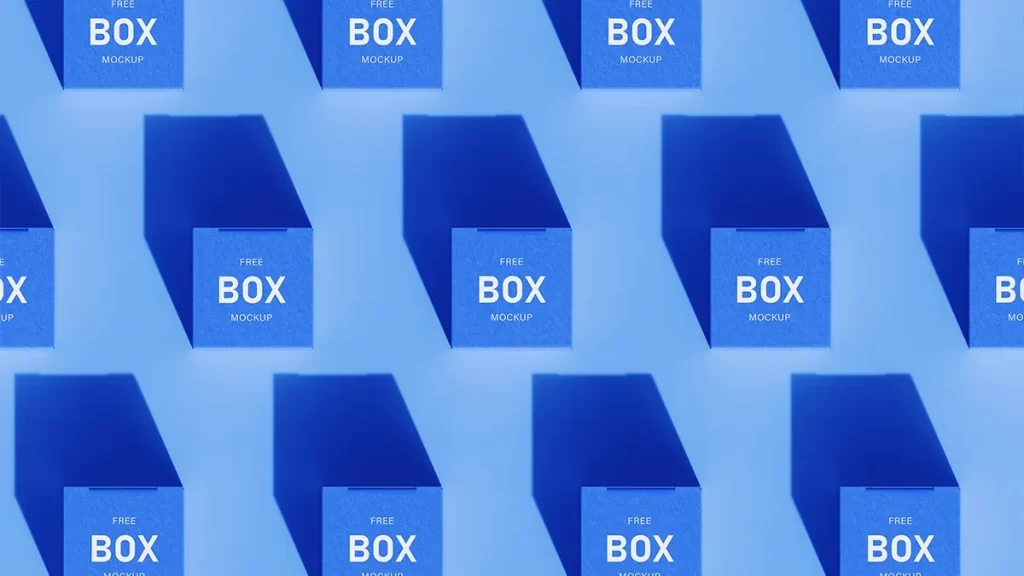 grid box packaging mockup