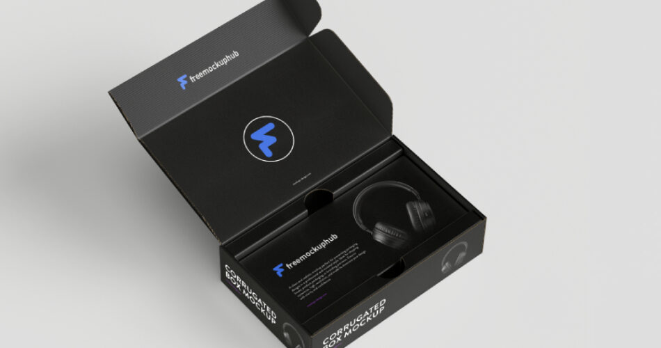 corrugated box mockup