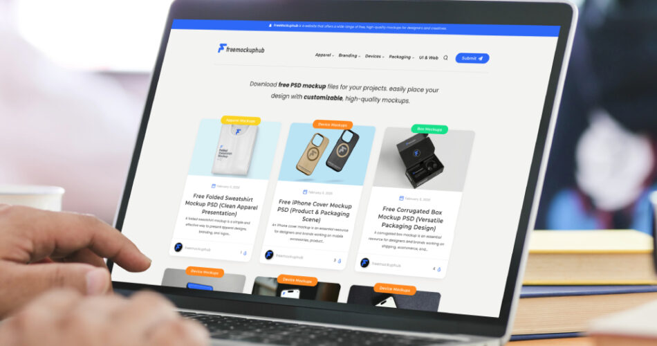 laptop website mockup